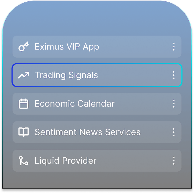Eximus VIP App - Trading Signals, Economic Calendar, Sentiment News Services, Liquid Provider
